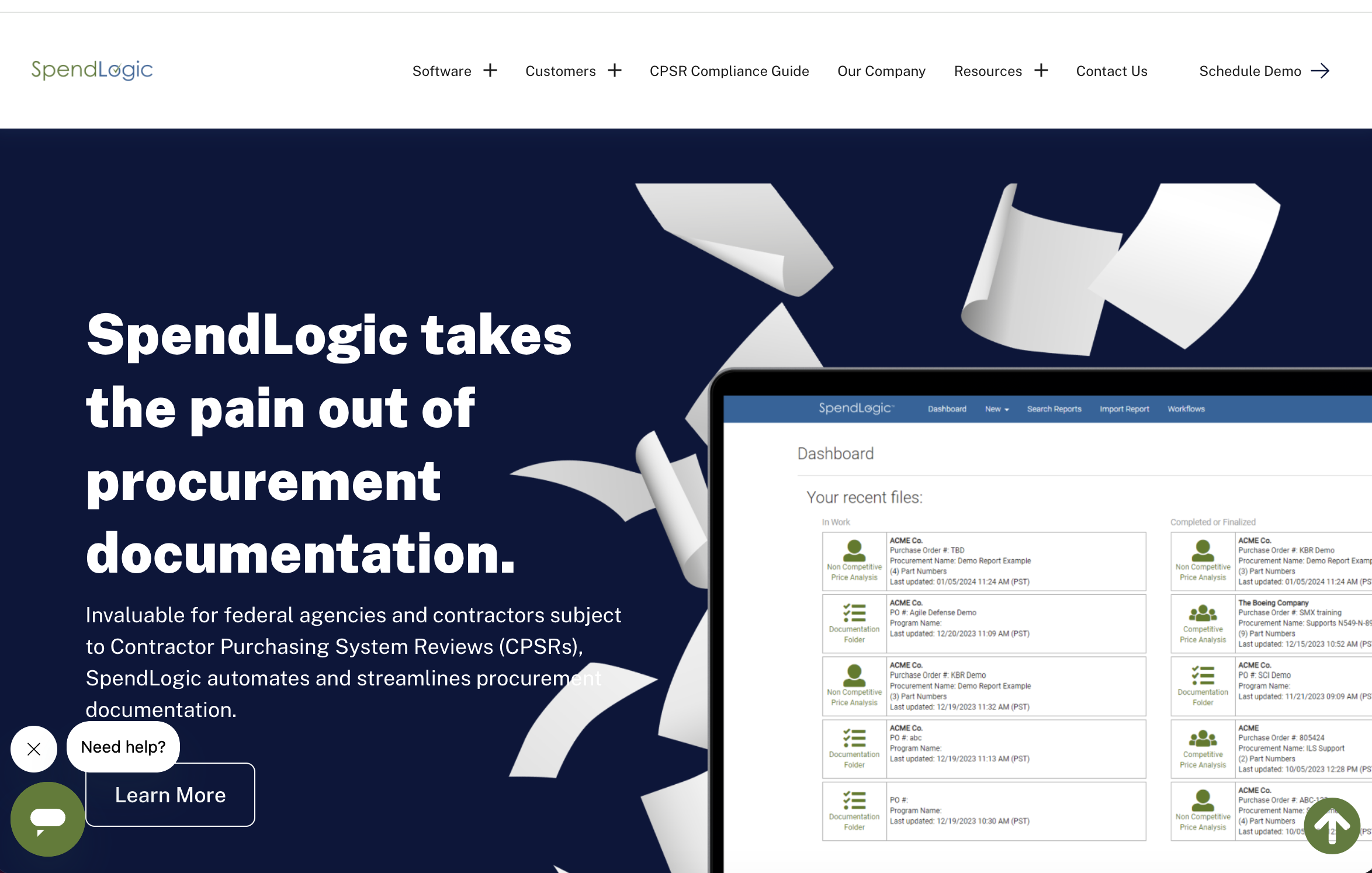 spendlogic.com homepage screenshot